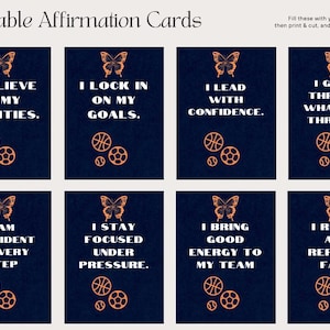Printable Athlete Affirmation Cards – Sports Motivation for Teens, Coaches, Girls, Boys | Mental Toughness + Confidence PDF