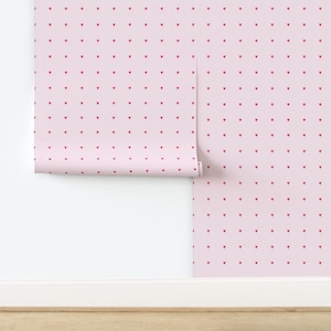 Girly Pop Pink Mini Red Hearts Peel and Stick Wallpaper, Removable Fun Modern Wallpaper