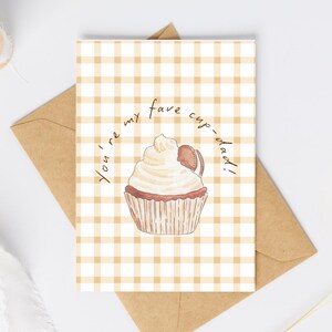 Karte zum Vatertag | Cupcake Wortspiel “Du bist mein Lieblings-Cup-Dad” | A4 Faltbar | Aquarell Dessert Kunst | Sofort Download