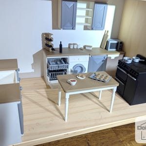 Bundel poppenhuis volledige keuken 1:12 digitale download STL-bestanden