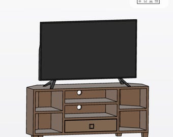 Dollhouse TV and TV Stand 1:12 Scale Digital Download STL files