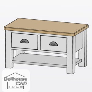 Dollhouse Cottage Coffee Table 1:12 Scale STL File 3D print