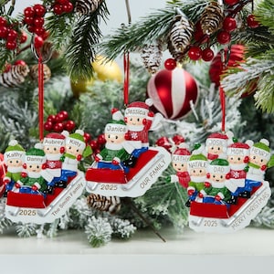 2-6 Familien Weihnachtsverzierung, personalisierte Verzierung mit Namen, Weihnachtsbaumverzierung, Familiennamenverzierung, FeiertagshauptdekorWeihnachten 2025