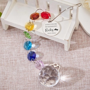 Loss of Pet Sympathy Gifts,Pet Memorial Suncatcher,Pet Memorial Gifts,Rainbow Bridge,Remembrance Gifts,Suncatcher Memorial Gifts,Dog Gifts
