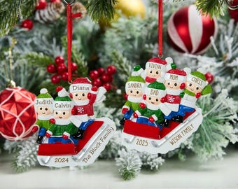 Spersonalizowana ozdoba rodzinna 2025, ozdoba dla rodziny 2, 3, 4, 5, 6 osób, ozdoba choinkowa dla rodziny, prezent świąteczny dla rodziny, prezent świąteczny dla rodziny
