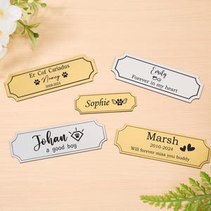 Personalised Remembrance Plaques,Engraved Pet Memorial Plaque,Pet Memorial Urn Adhesive Metal Nameplate,Name Plate for Pet Urn,Keepsake Box