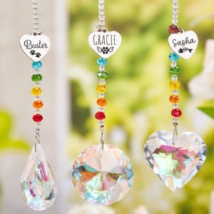 Personalized Pet Rainbow Bridge,Sun Catcher,Pet Memorial Gifts,Personalized Dog Memorial Gifts,Dog/Pet Remembrance,Rainbow Bridge Suncather