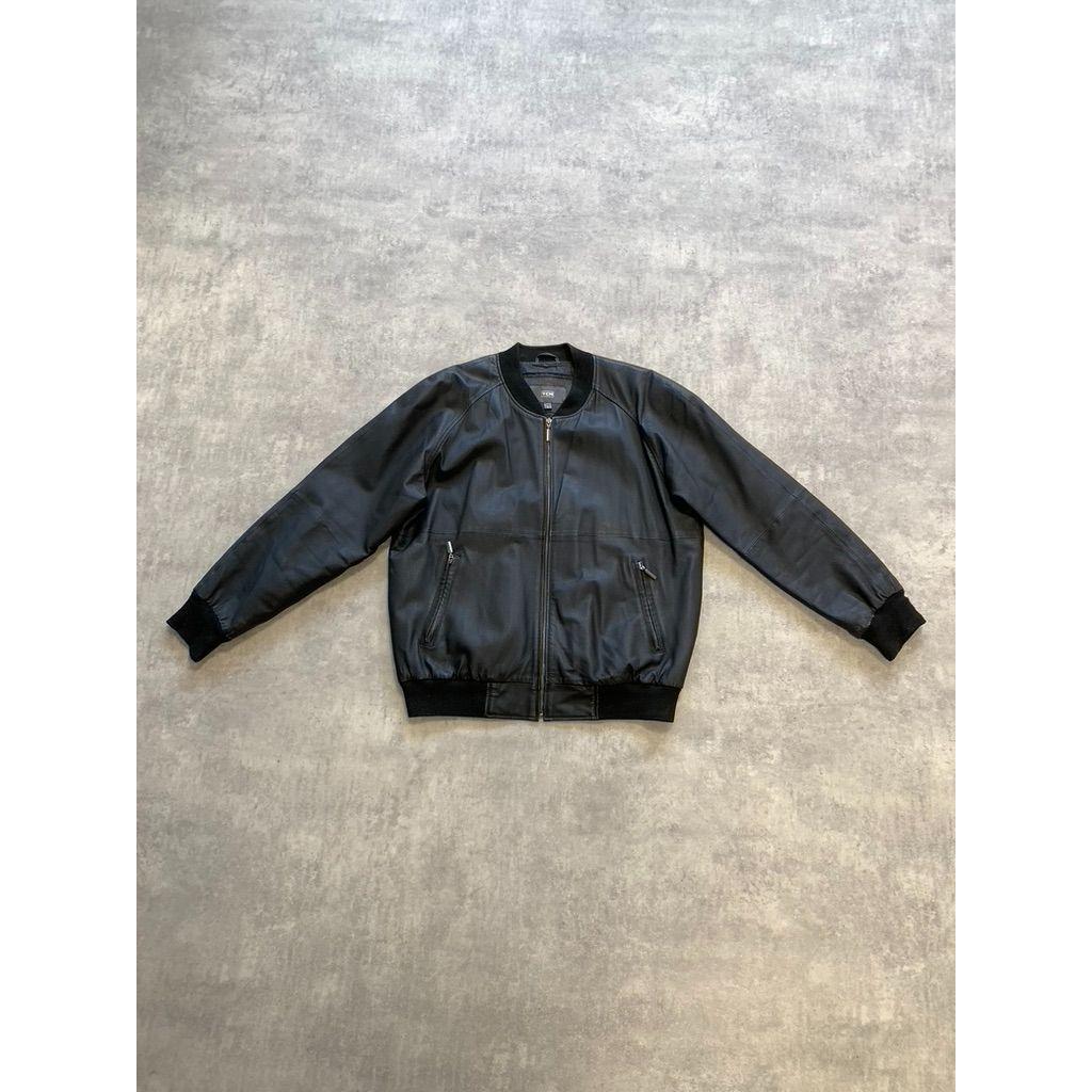 TCM Zips Leather Bomber Jacket Mens Size 48 50 Black - Etsy Canada