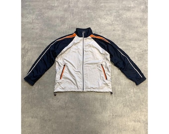 Chaqueta cortavientos Nike Windstopper con cremallera completa para hombre, talla L, beige y negro