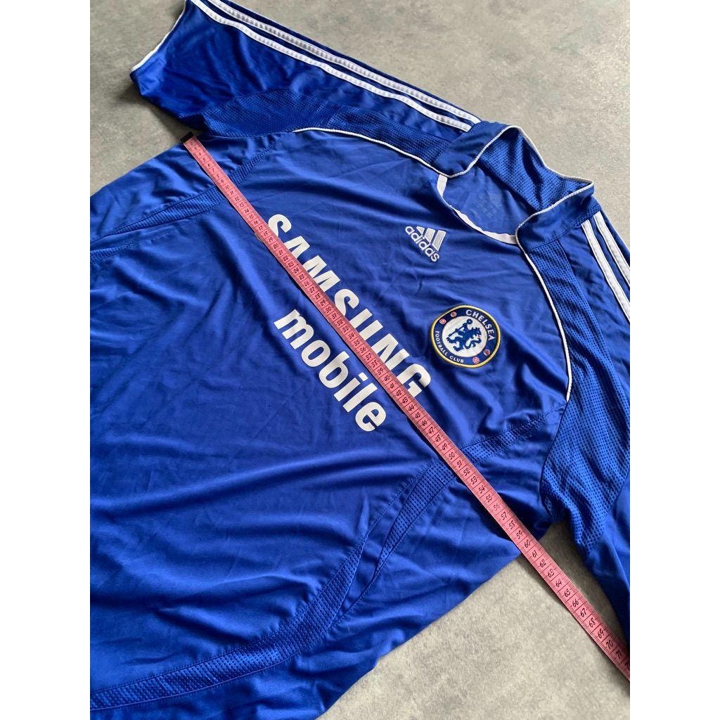 adidas CHELSEA FC CFCロゴ 青ジャケット XL Adidas CFC Chelsea Football Soccer T-shirt Jersey Mens Size Like