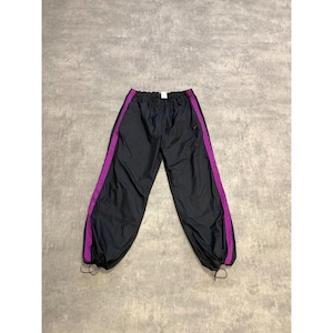 【PURPLE】Nylon track pants VINTAGE ADIDAS THREE STRIPES PURPLE NYLON TRACK PANTS 1990S SIZE LARGE