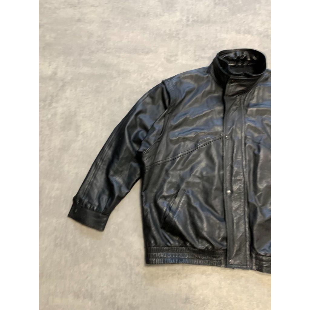 Mimosa Real Leather Mens Bomber Zip Jacket L Black - Etsy