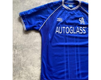 Umbro Autoglass CFC Chelsea Football Soccer Short Sleeve Blue