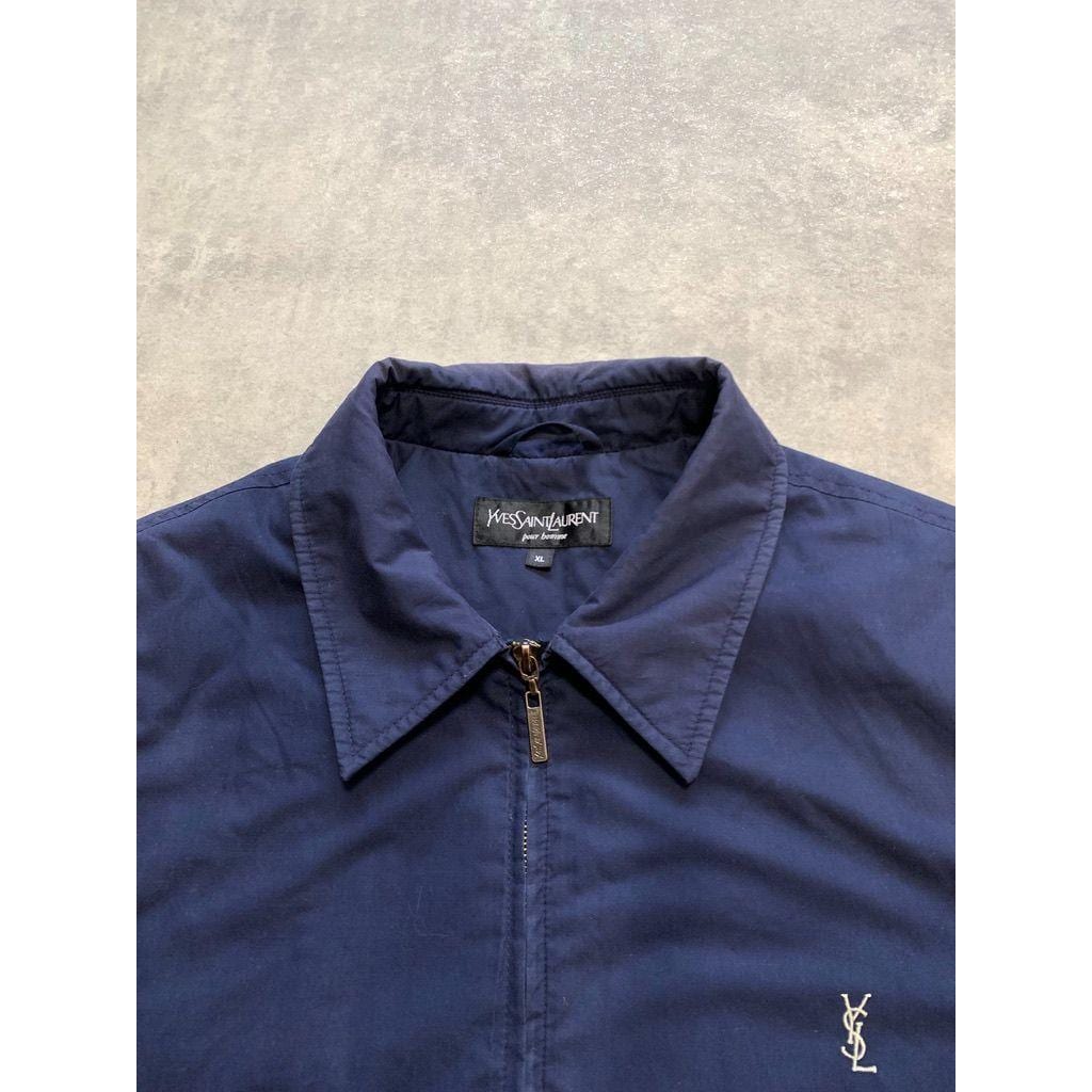 YSL Yves Saint Laurent Harrington Jacket Mens Size XL Navy Blue - Etsy