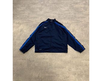 nike windstopper windbreaker full zip jacket size mens L navy blue