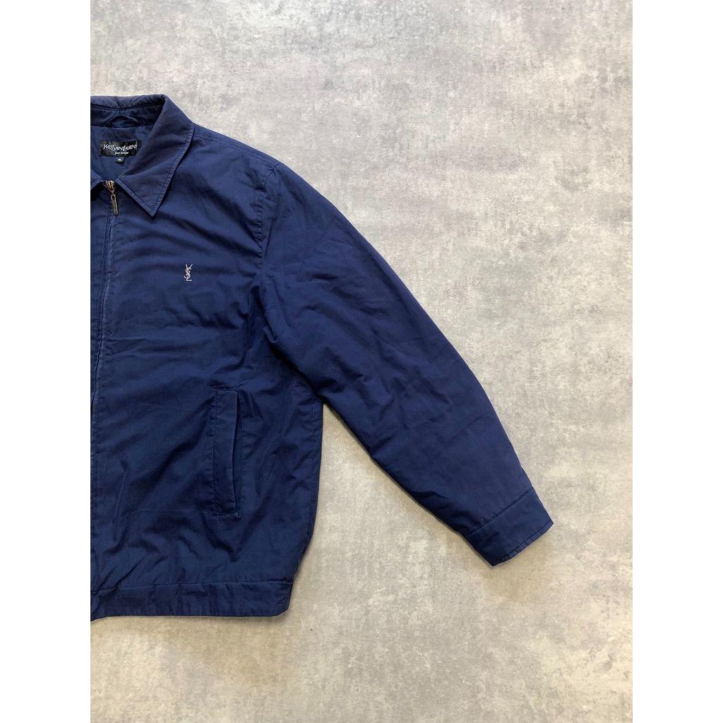 YSL Yves Saint Laurent Harrington Jacket Mens Size XL Navy Blue - Etsy