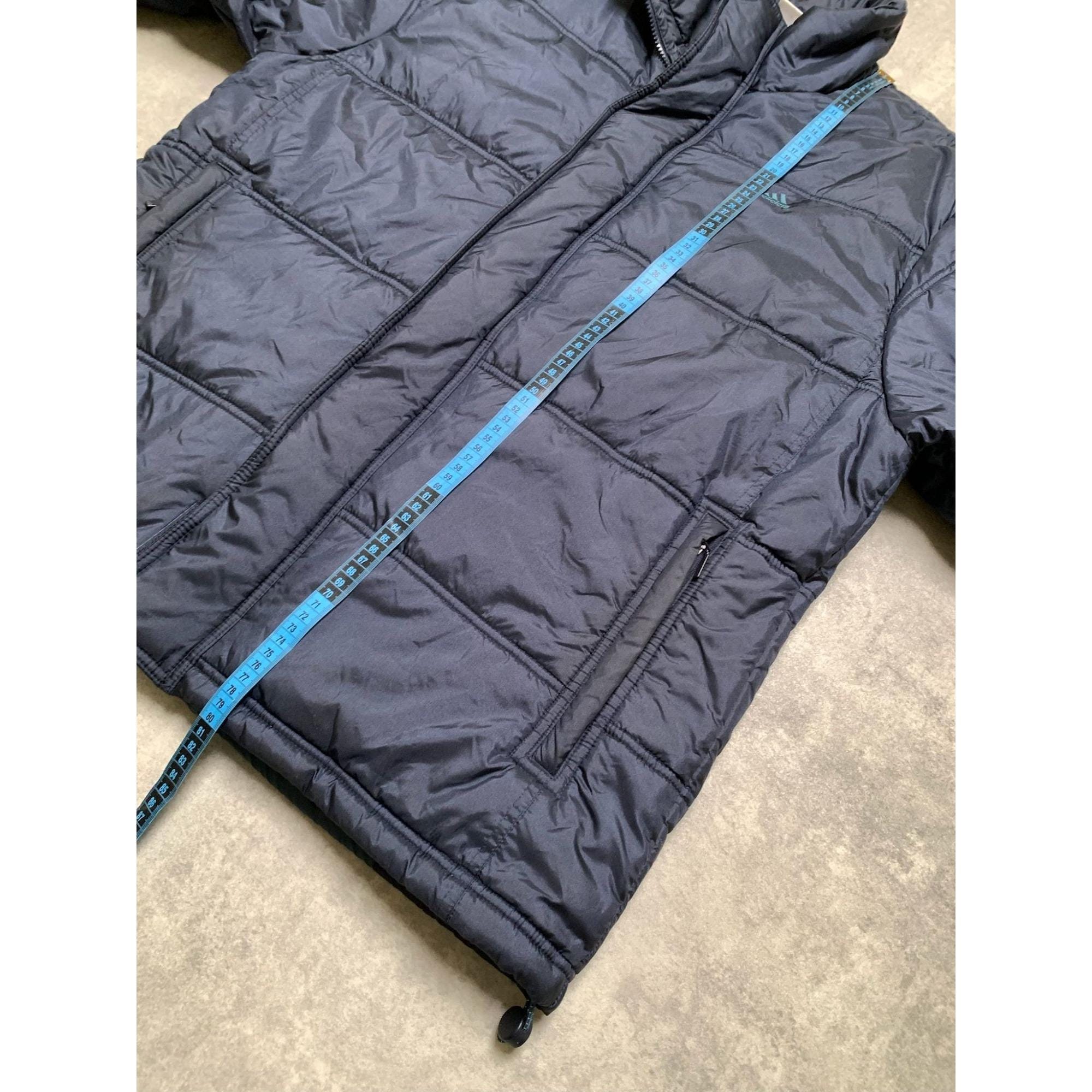 Adidas Winter Vintage Down Puffer Jacket Blue Green Size Mens Like 
