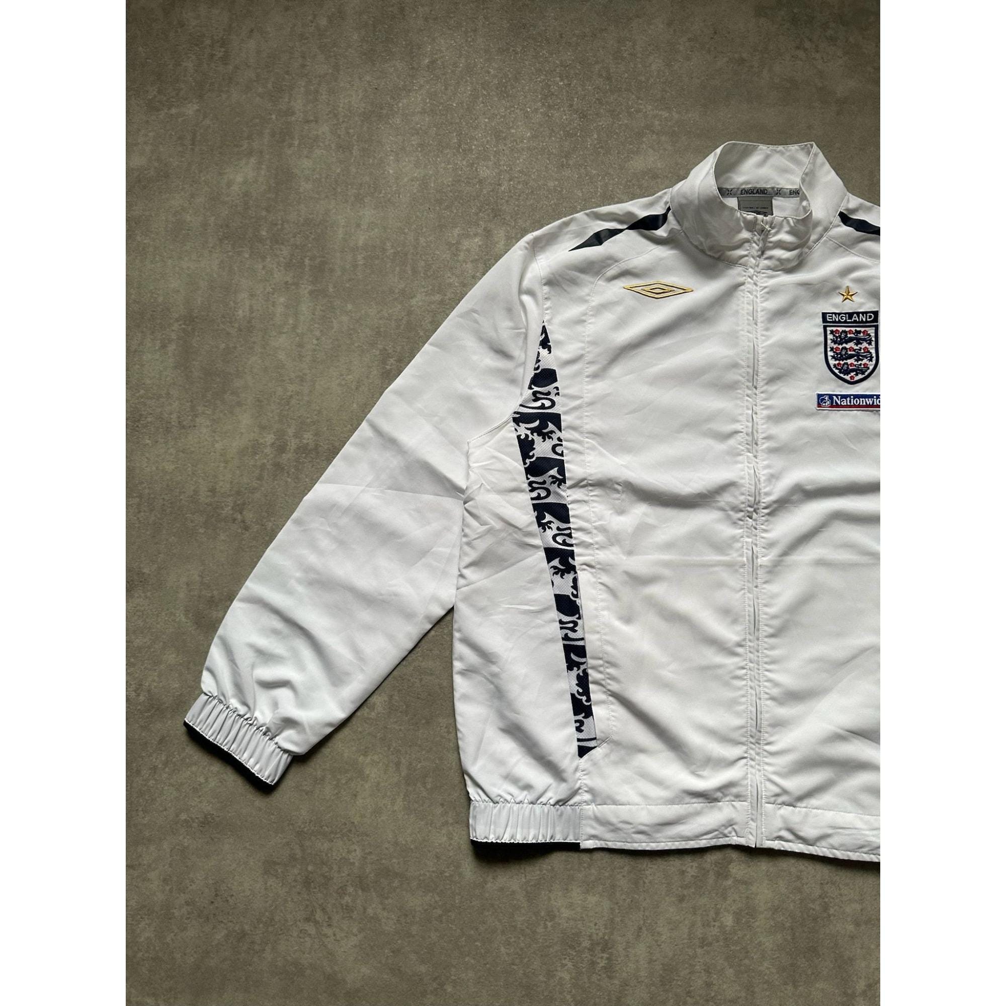 Umbro England Jacket Mens Size XL White Football Soccer Light Zip