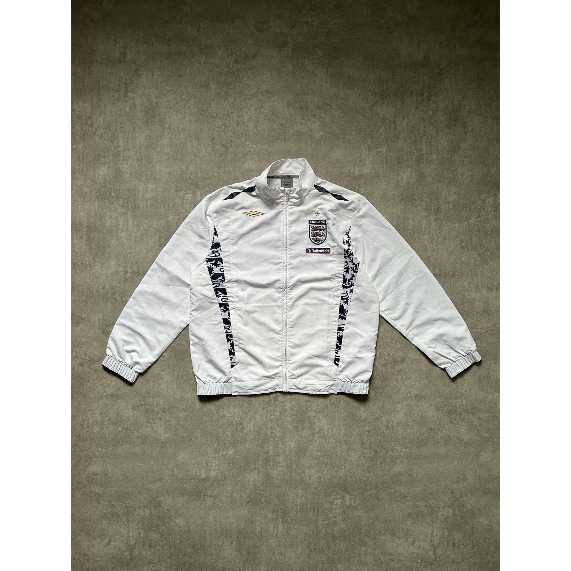 Umbro England Jacket Mens Size XL White Football Soccer Light Zip