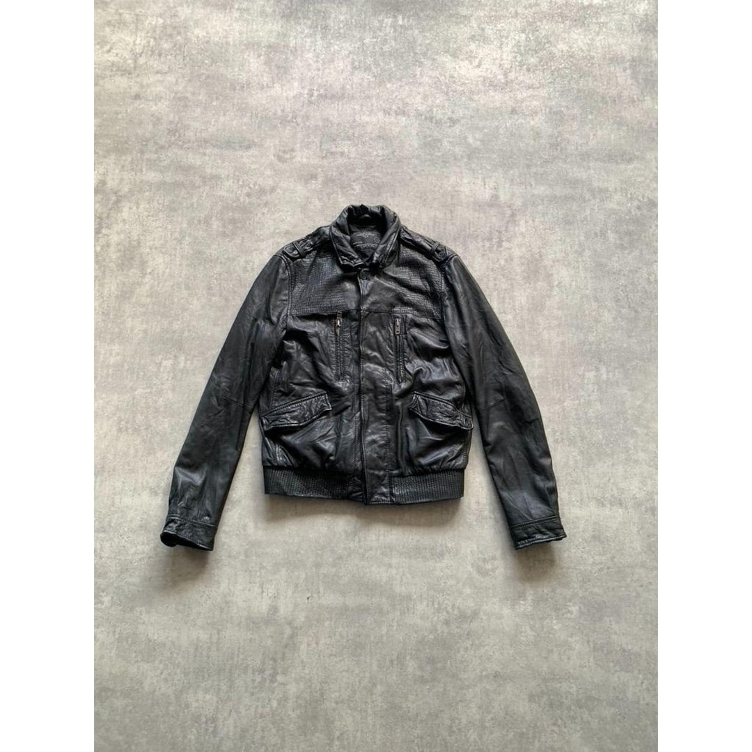 Allsaints Spitalfields Mens Leather Jacket Size L Black - Etsy