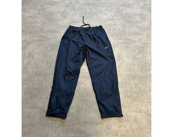 nike nylonr track pant trousers joggers mens size XL black