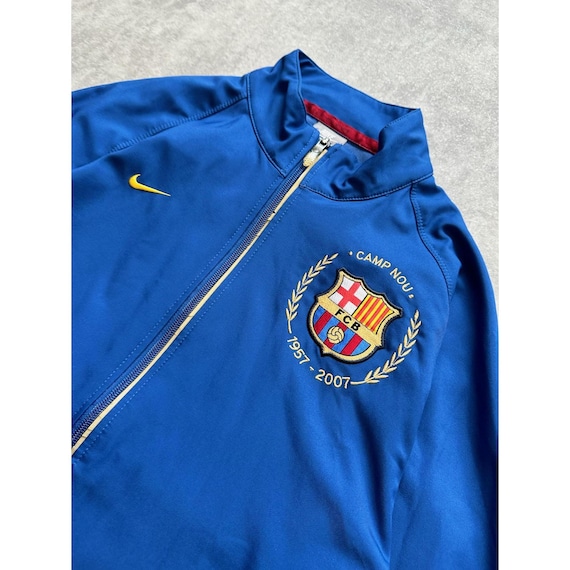 Nike FC Barcelona Full Zip Polyester Jacket Football Soccer Mens