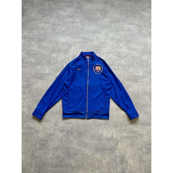 Nike FC Barcelona Full Zip Polyester Jacket Football Soccer Mens