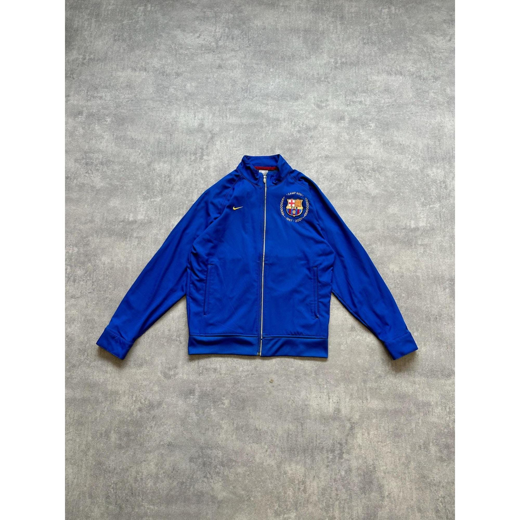 Nike FC Barcelona Full Zip Polyester Jacket Football Soccer Mens