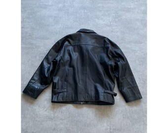 Dakota Real Leather Zip Jacket Mens Size L Black - Etsy