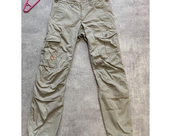 Fjallraven G1000 Womens Trousers Pant Size 36 Beige Green Khaki