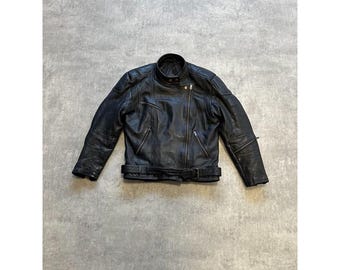 Y2K 本革 モーターサイクルジャケット メンズ サイズ 46 ブラック