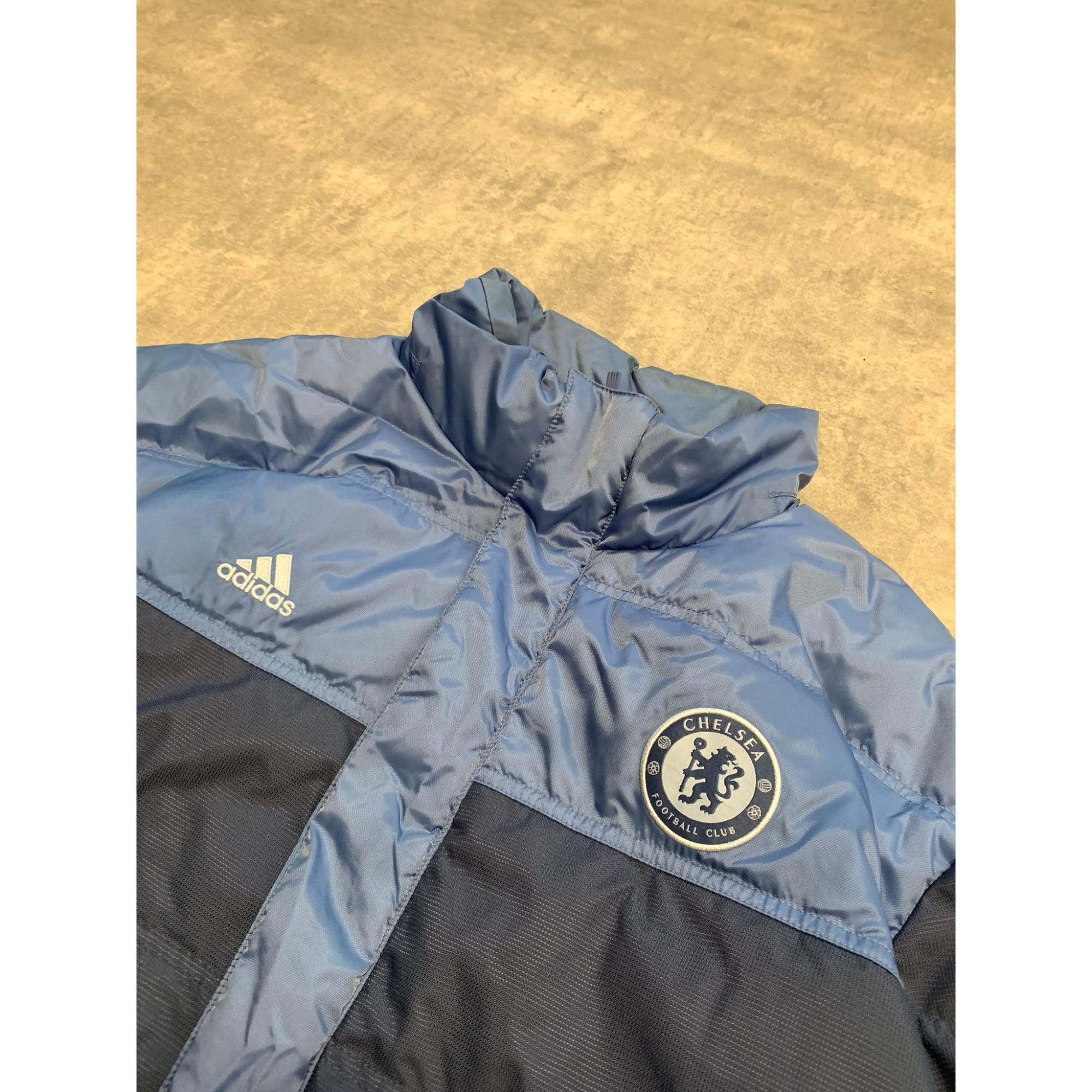 Adidas Chelsea Football Soccer Puffer Jacket Mens Size XL Blue - Etsy