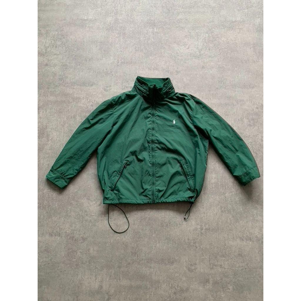 Polo Ralph Lauren Full Zip Mens Green Jacket With Hood Size Xxl