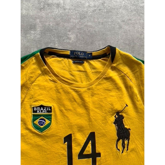 PRL Polo Ralph Lauren Big Pony Brazil T-shirt Size M Yellow Mens