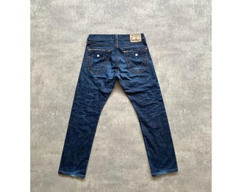 True Religion Sample Selvedge straight of regular fit blue jeans size 32 made in USA