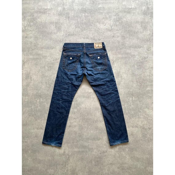 True Religion Sample Selvedge Straight of Regular Fit Blue Jeans