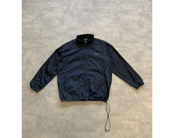 Nike windstopper windbreaker full zip jacket mens size L navy blue