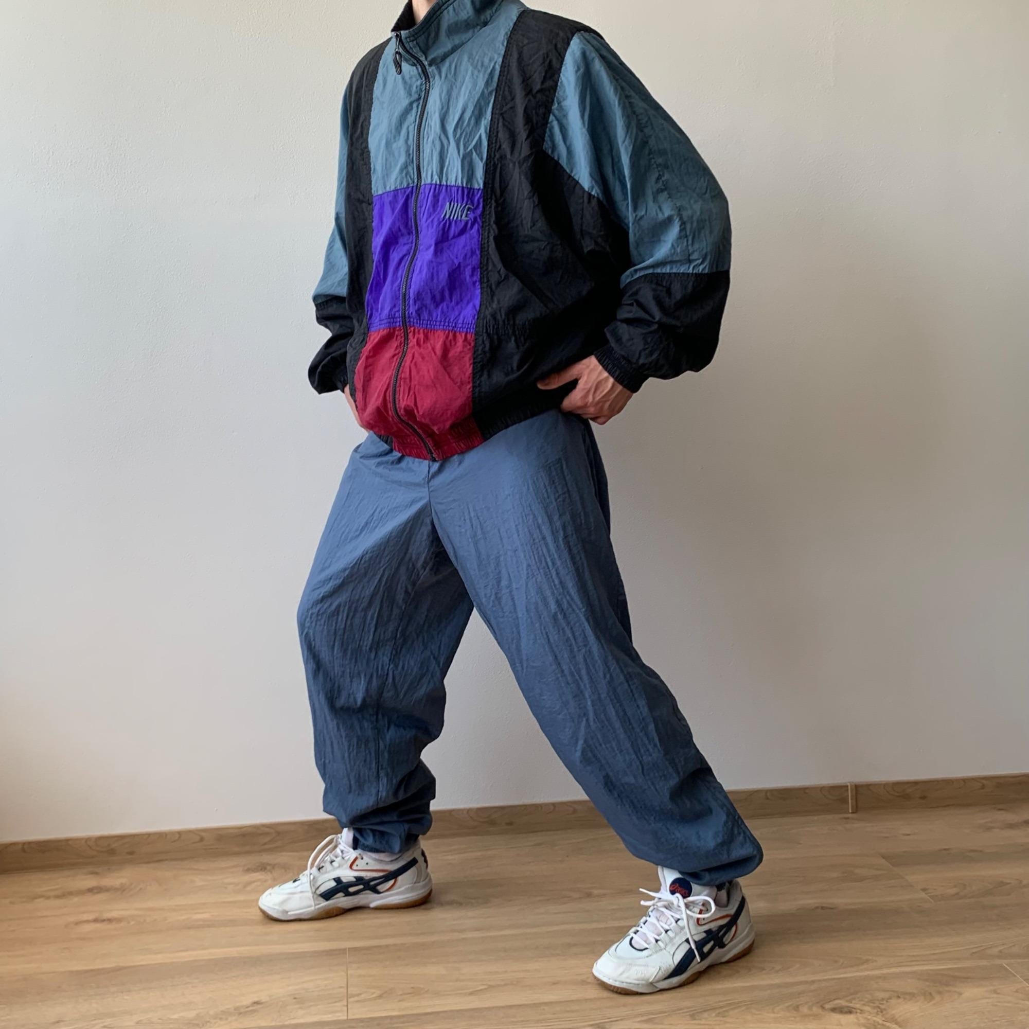 NIKE nylon jacket × pants set up！ Nike Nylon Set Track Jacket + Pant Trousers Mens Size XL XXL