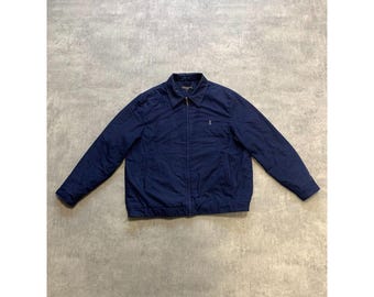 YSL yves saint laurent harrington jacket mens size XL navy blue