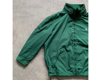Polo Ralph Lauren Full Zip Mens Green Jacket With Hood Size Xxl