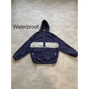 adidas nylon windstopper vindjacka med hel dragkedja, storlek L, herr, marinblå