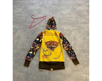 【美品】ED HARDYエドハーディ ベイビーデビル ダメージドタンクトップ黄色 2-6才】エドハーディー104 デビル＆パンサー レアTシャツ (Ed Hardy