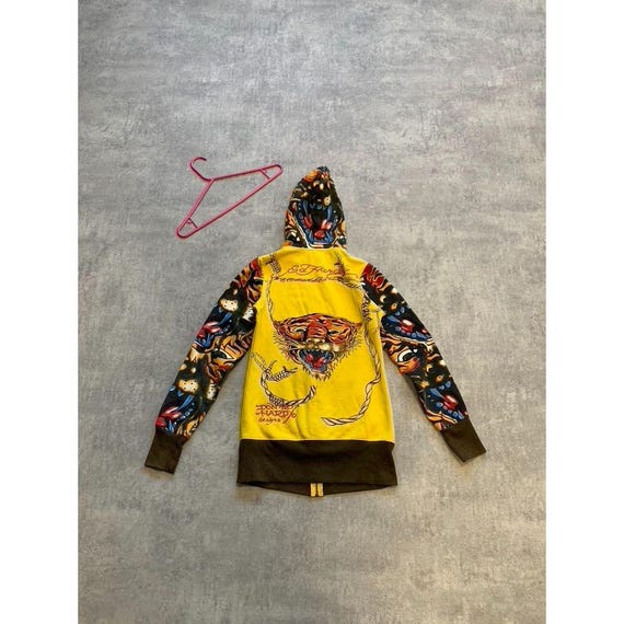 Ed Hardy Tiger Logo Womens Zip Hoodie Size M Yellow - Etsy