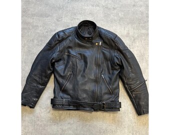 Krawehl Leder Real Leather Motorcycle Moto Jacket Size 42 Mens