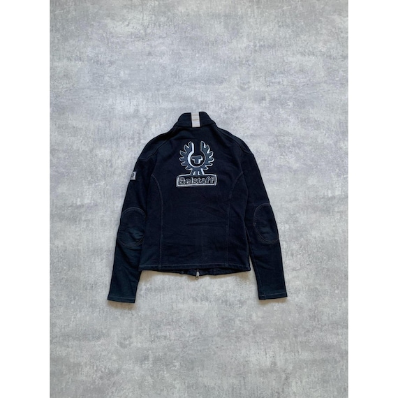 Belstaff, Belstaff womens multipocket full zip cotton hoodie sweatshirt size 44 S M L black big logo
