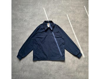 Carhartt harrington zip work workwear jacket mens size L blue navy