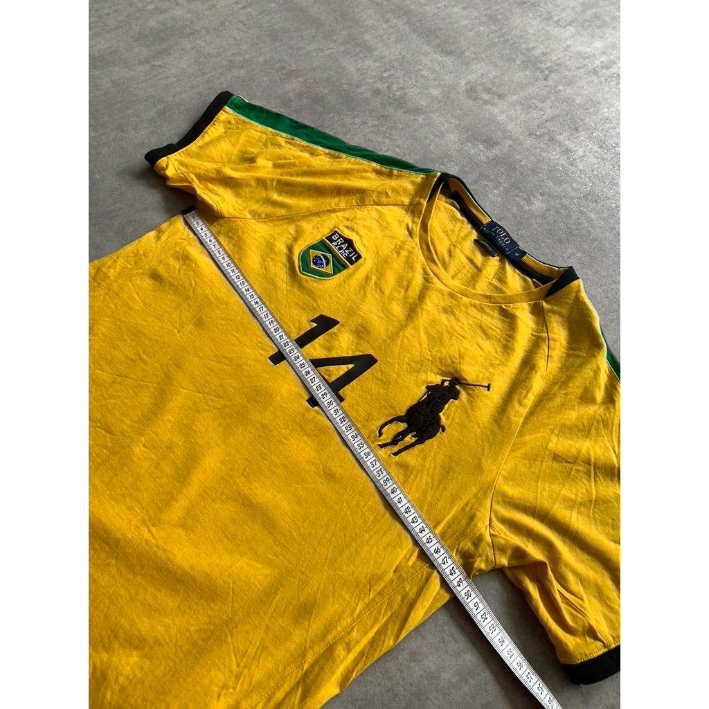 PRL Polo Ralph Lauren Big Pony Brazil T-shirt Size M Yellow Mens