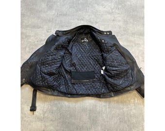 Krawehl Leder Real Leather Motorcycle Moto Jacket Size 42 Mens