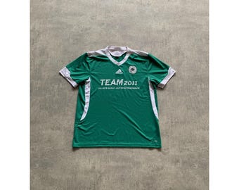 Adidas deutscher fussball bund football soccer jersey t-shirt mens size L green short sleeve germany trikot