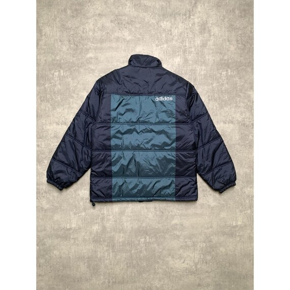 Adidas Winter Vintage Down Puffer Jacket Blue Green Size Mens Like